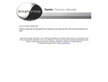 Tablet Screenshot of binarysleep.com